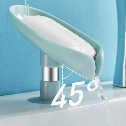 2pcs Leaf Shaped Drain Soap Holder